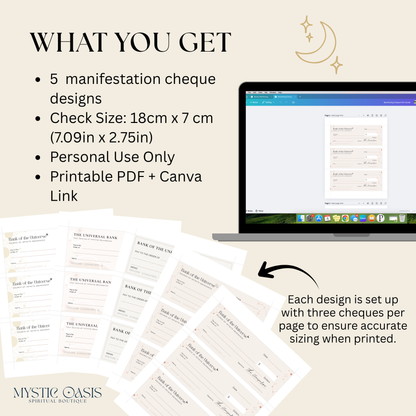 Manifestation Cheques Set